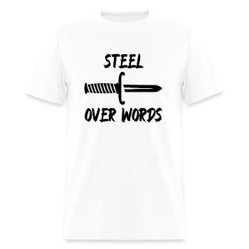 Steel Over Words Dagger Knife - Men's T-Shirt - white - Front - Jose (178cm)