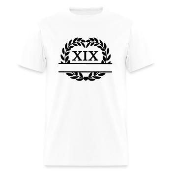 nineteen years, laurel wreath in Latin numerals - Men's T-Shirt - white - Front - Jose (178cm)