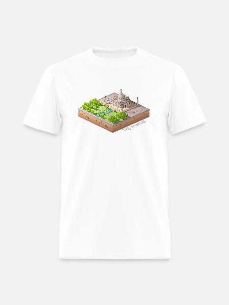 Geometric low poly Taj Mahal - Men's T-Shirt - white