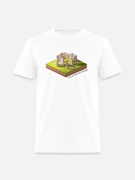 Geometric low poly Stonehendge - Men's T-Shirt - white