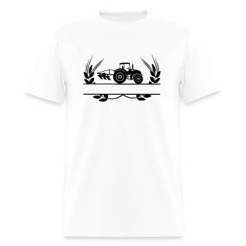 Tractor with plow in crop circle - Men's T-Shirt - white - Front - Jose (178cm)