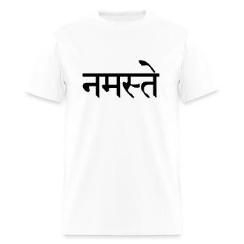 Namaste Sanskrit written shade picture - Men's T-Shirt - white - Front - Jose (178cm)