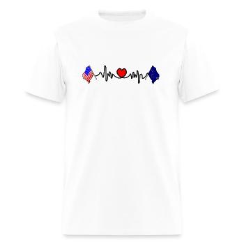Drapeau des États-Unis États-Unis et de l’État du pavillon Alask - T-shirt Homme - blanc - Devant - Jose (178cm)