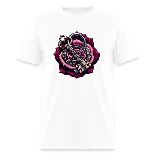 You Hold the Key to My Heart Rose Lock T-Shirt - Men's T-Shirt