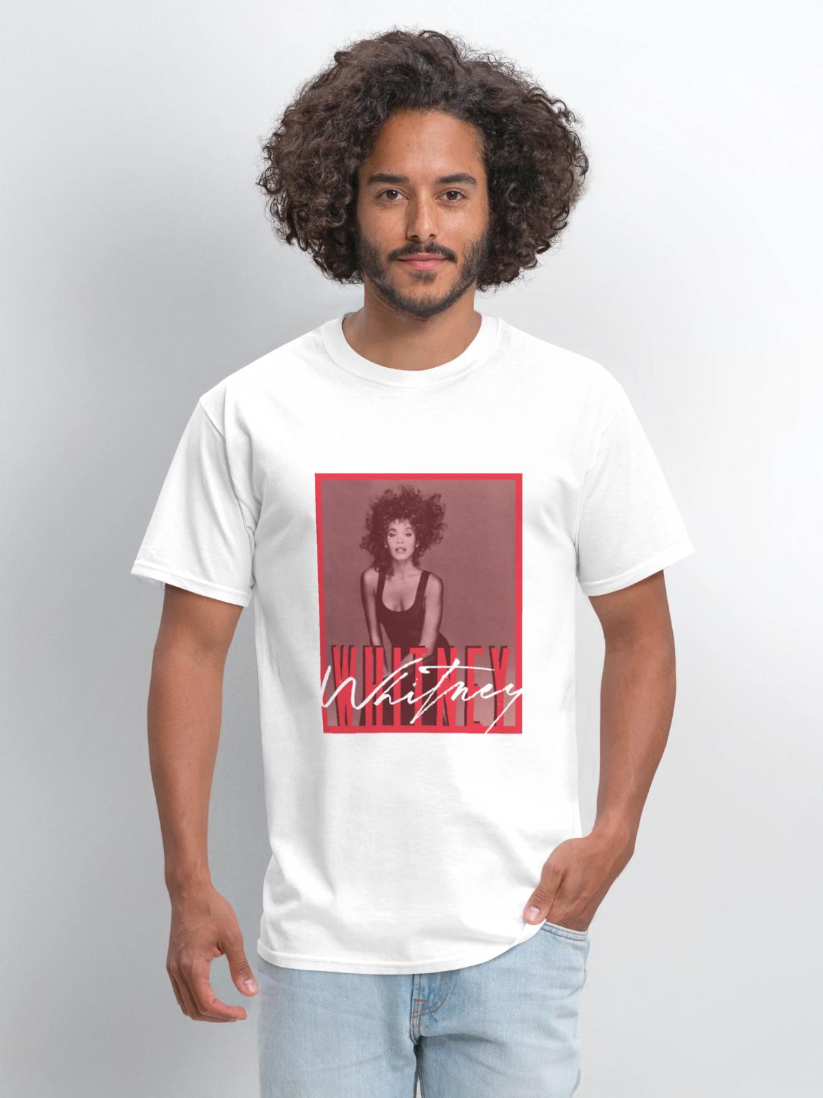 Whitney Houston Photo With Autograph And Nameplate - Men's T-Shirt - white - Front - Jose (178cm)