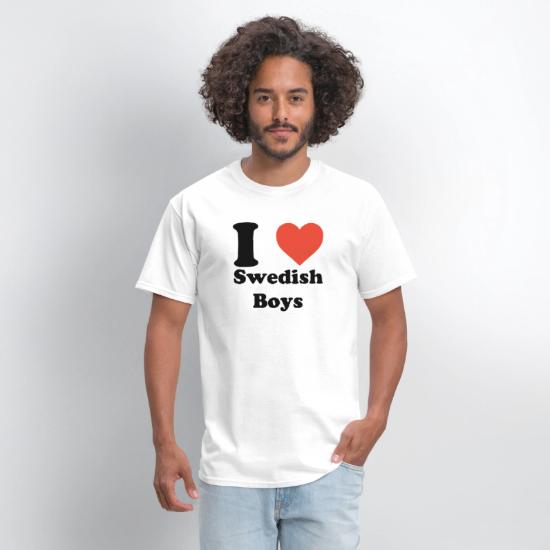 I Love Swedish Ragazzi Uomini Maglietta