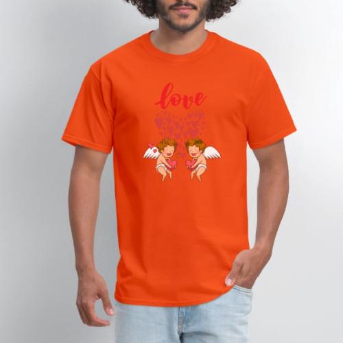 Cupid Love Designs, cupid love angel vibration. - Men's T-Shirt