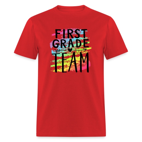 First Grade Team Crayon Splash Teacher T-Shirts - Men's T-Shirt
