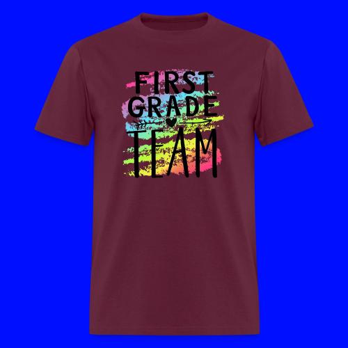 First Grade Team Crayon Splash Teacher T-Shirts - Men's T-Shirt