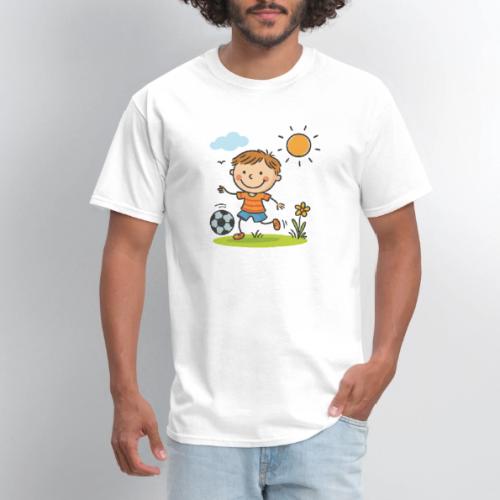 Cartoon Boy Playing Soccer Kids Shirt - Men's T-Shirt