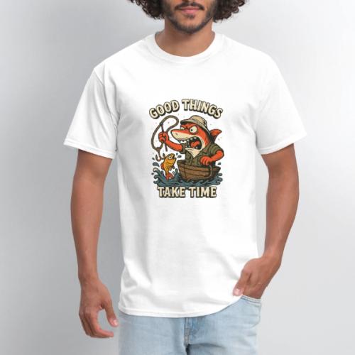 Funny Shark Fishing Motivation Shirt - Men's T-Shirt