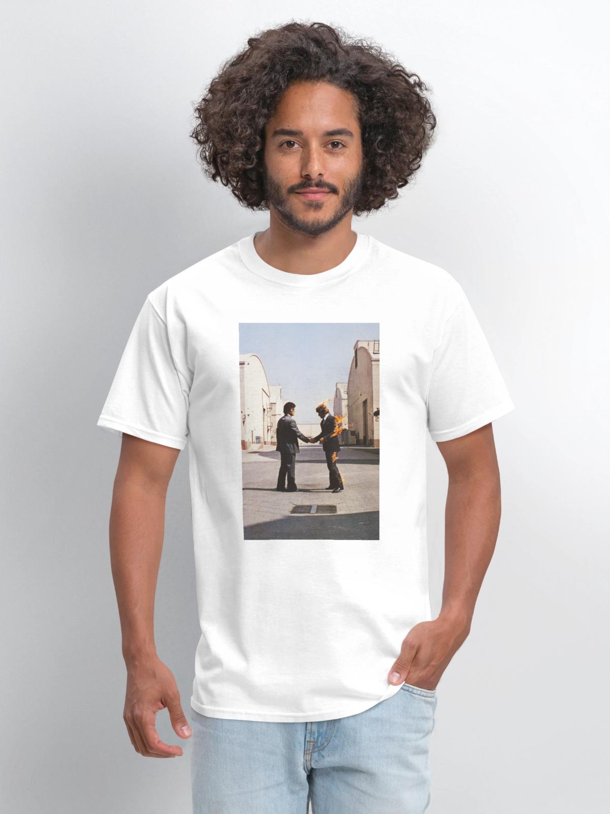 Pink Floyd Wish You Were Here Album Cover - Men's T-Shirt - white - Front - Jose (178cm)