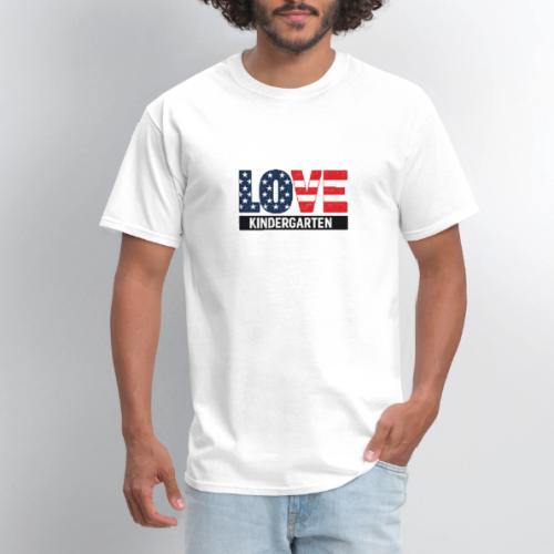 Love Kindergarten Patriotic Graduation - Men's T-Shirt