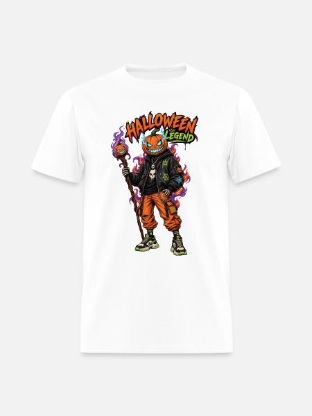 Halloween Legend Pumpkin Head Streetwear - Men's T-Shirt - white
