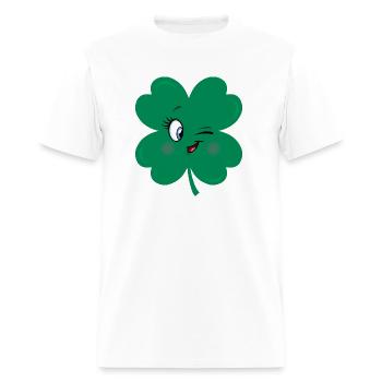shamrock wink face - Men's T-Shirt - white - Front - Jose (178cm)