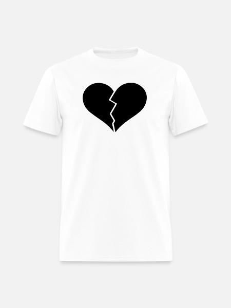 Broken heart black - Men's T-Shirt - white