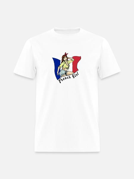 France girl flag design - Men's T-Shirt - white