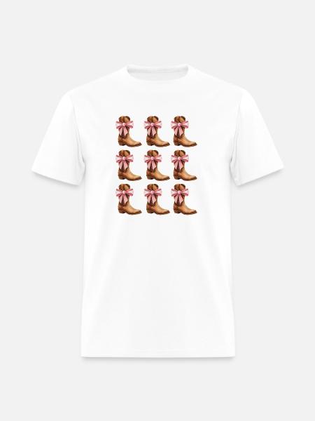 Cowgirl Boots and Pink Bows Rodeo - Men's T-Shirt - white