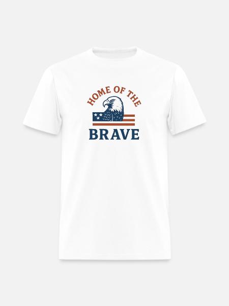 Patriotic Eagle with Bold Text - Men's T-Shirt - white