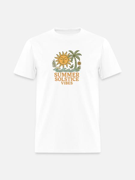 Summer Solstice Vibes Sun and Palm Design - Men's T-Shirt - white