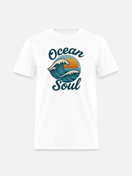 Ocean Soul Waves Sunset - Men's T-Shirt - white