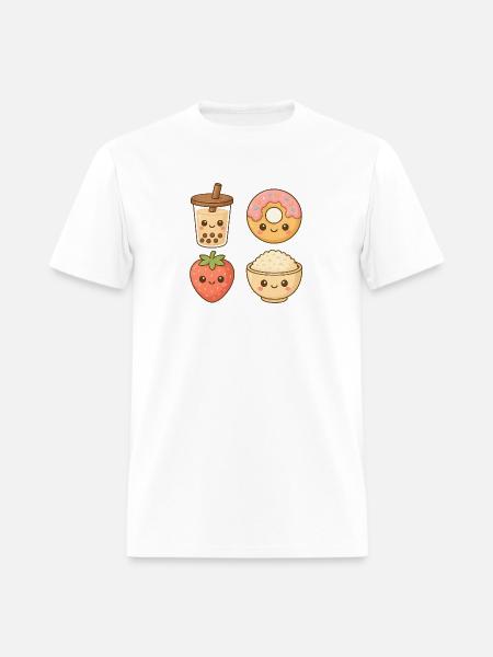 Kawaii Food Friends - Men's T-Shirt - white