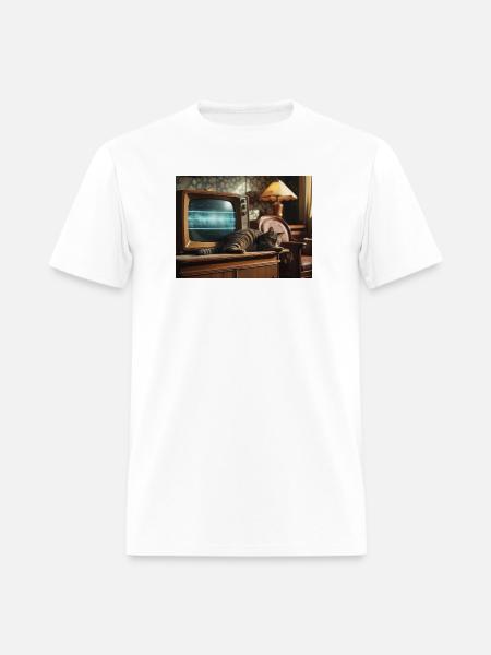Retro TV Cat Nap - Men's T-Shirt - white