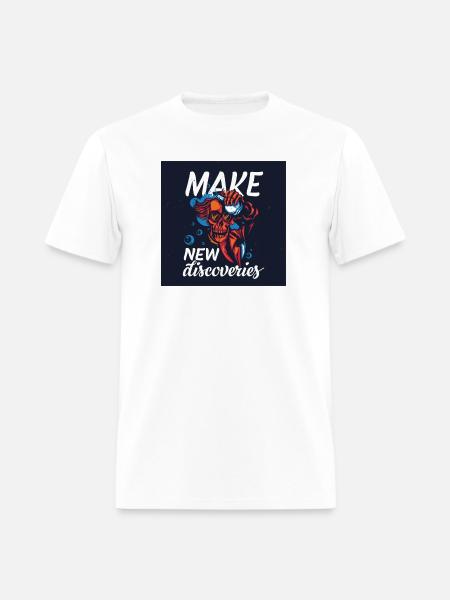 Make New Discoveries Skull Dive - Men's T-Shirt - white