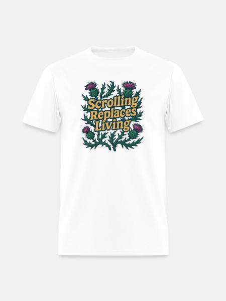 Scrolling Replaces Living Typography - Men's T-Shirt - white