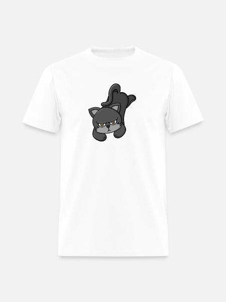 Grouchy Grey Cat - Men's T-Shirt - white