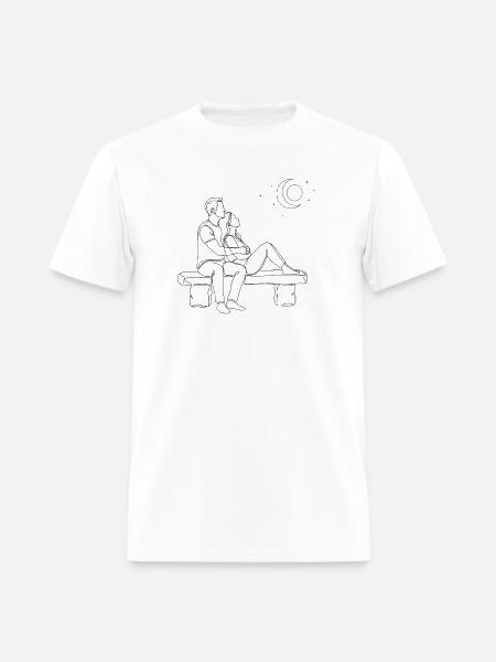 Moonlit Bench Romance - Men's T-Shirt - white