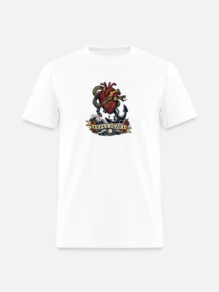 Heavy Heart Traditional Tattoo - Men's T-Shirt - white
