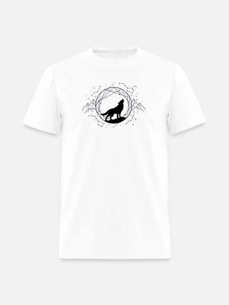 Lone Wolf Under Constellations - Men's T-Shirt - white