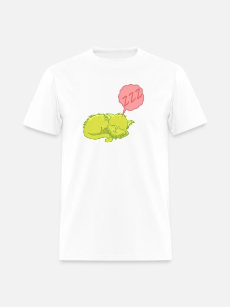Lime Neon Sleepy Cat - Men's T-Shirt - white