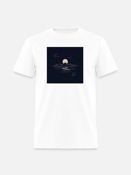 Moonlit Mountain Lake Nature Therapy - Men's T-Shirt - white
