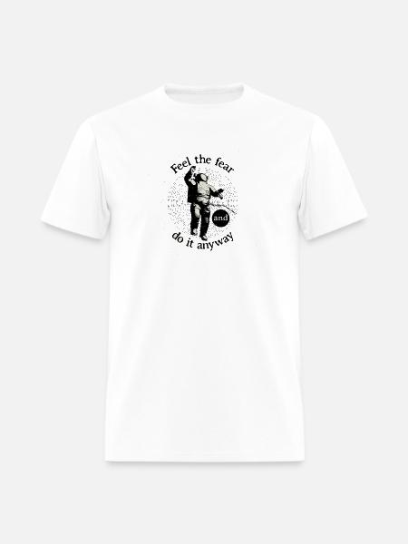 Astronaut Faces Fear Orbit - Men's T-Shirt - white