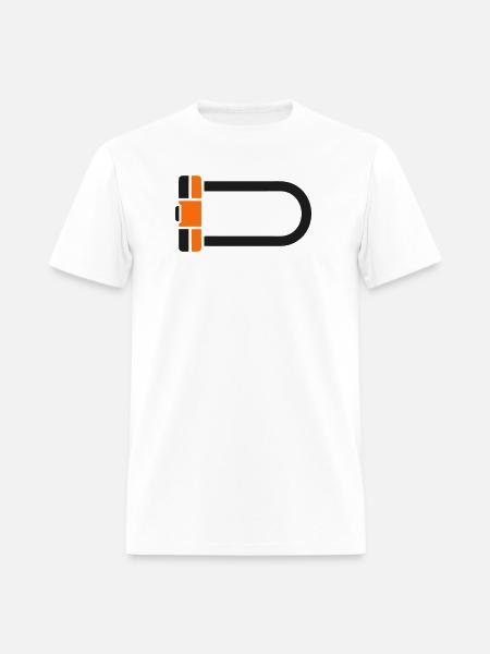 Bicycle U Lock Graphic - Men's T-Shirt - white