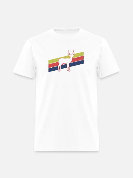 Retro Antelope Stripes – Safari Wildlife - Men's T-Shirt - white
