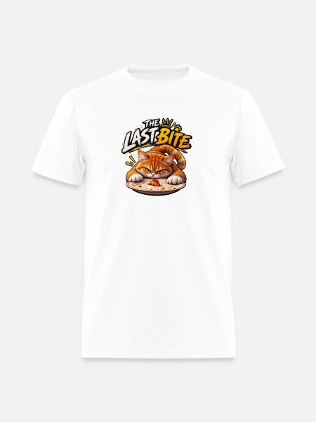 The Last Bite Cat Pizza - Men's T-Shirt - white