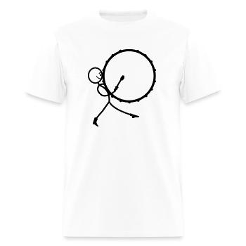 Marching with big drum Stickmen - Men's T-Shirt - white - Front - Jose (178cm)