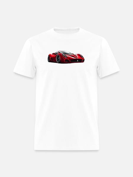 Crimson Velocity Sports Car - Men's T-Shirt - white