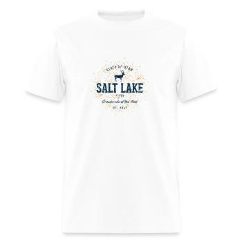 Vintage Retro Style Salt Lake City - Men's T-Shirt - white - Front - Jose (178cm)