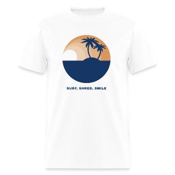 Surf, Shred, Smile Surfing - Men's T-Shirt - white - Front - Jose (178cm)