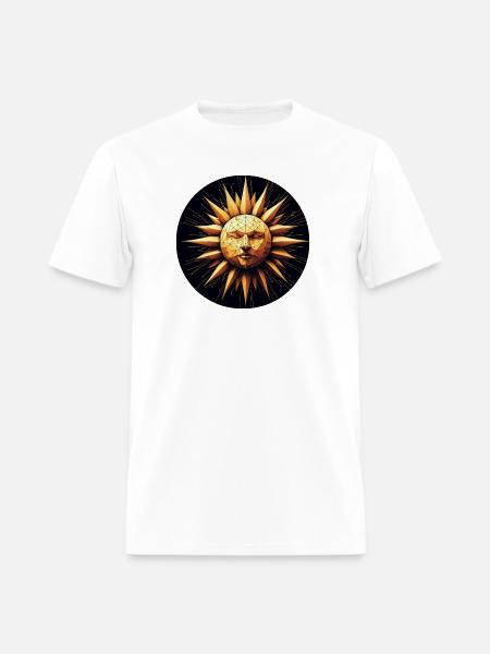 Golden Sun polygon art - Men's T-Shirt - white