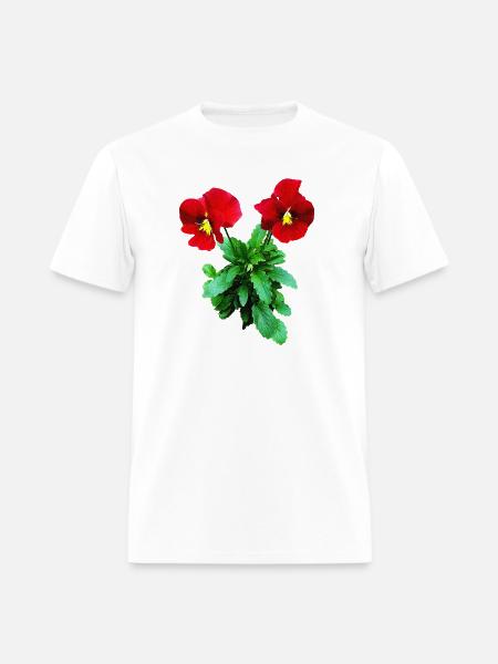 Red Pansy Duo - Men's T-Shirt - white