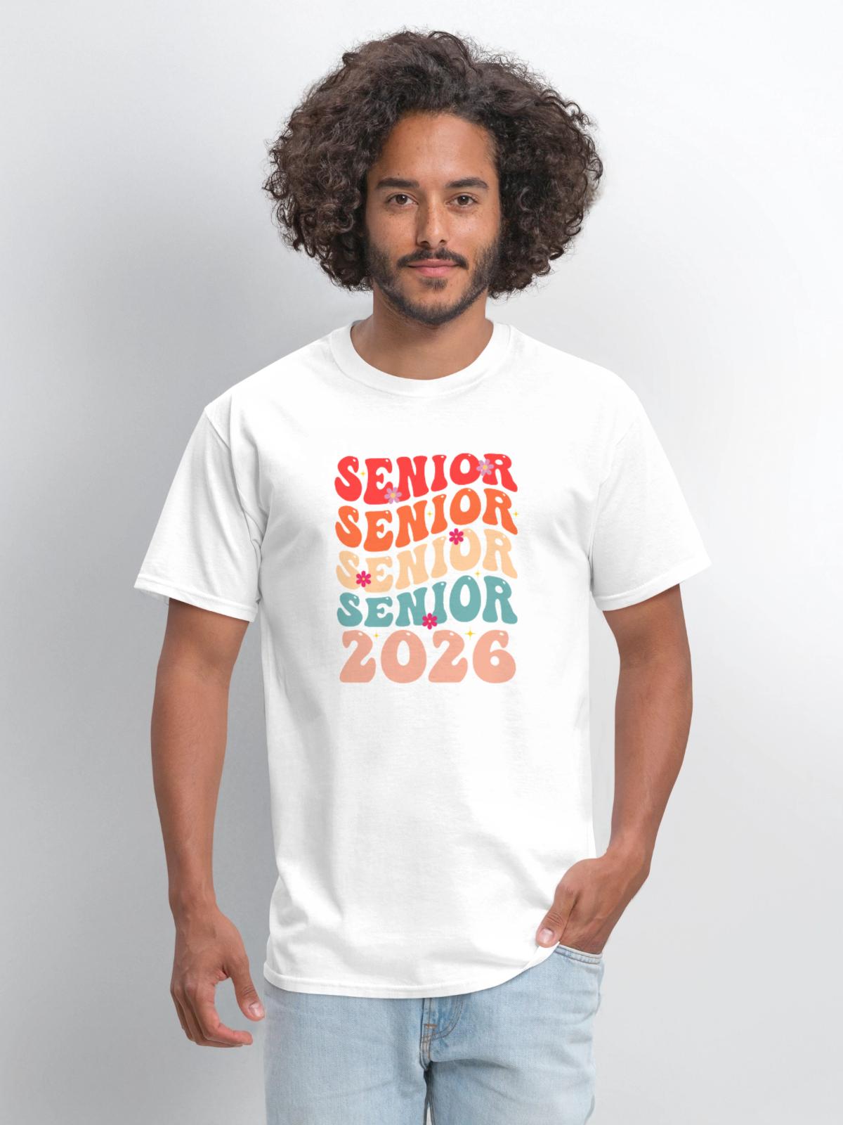 Senior Class 2026 Floral Rainbow - Men's T-Shirt - white - Front - Jose (178cm)
