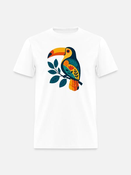Bold Tropical Toucan Art - Men's T-Shirt - white