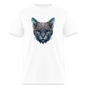 Ornamental cat face - Men's T-Shirt - white - Front - Jose (178cm)