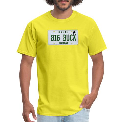 Maine LICENSE PLATE Big Buck Camo - Men's T-Shirt