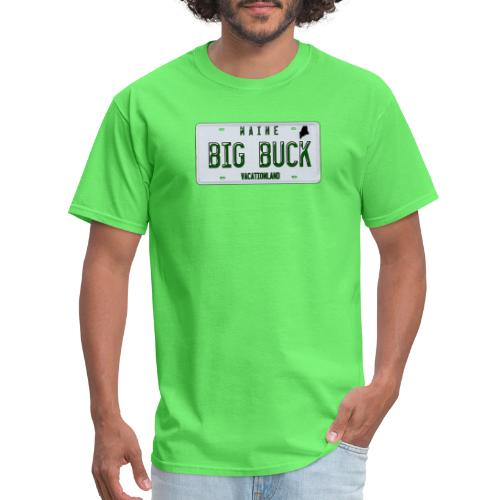 Maine LICENSE PLATE Big Buck Camo - Men's T-Shirt